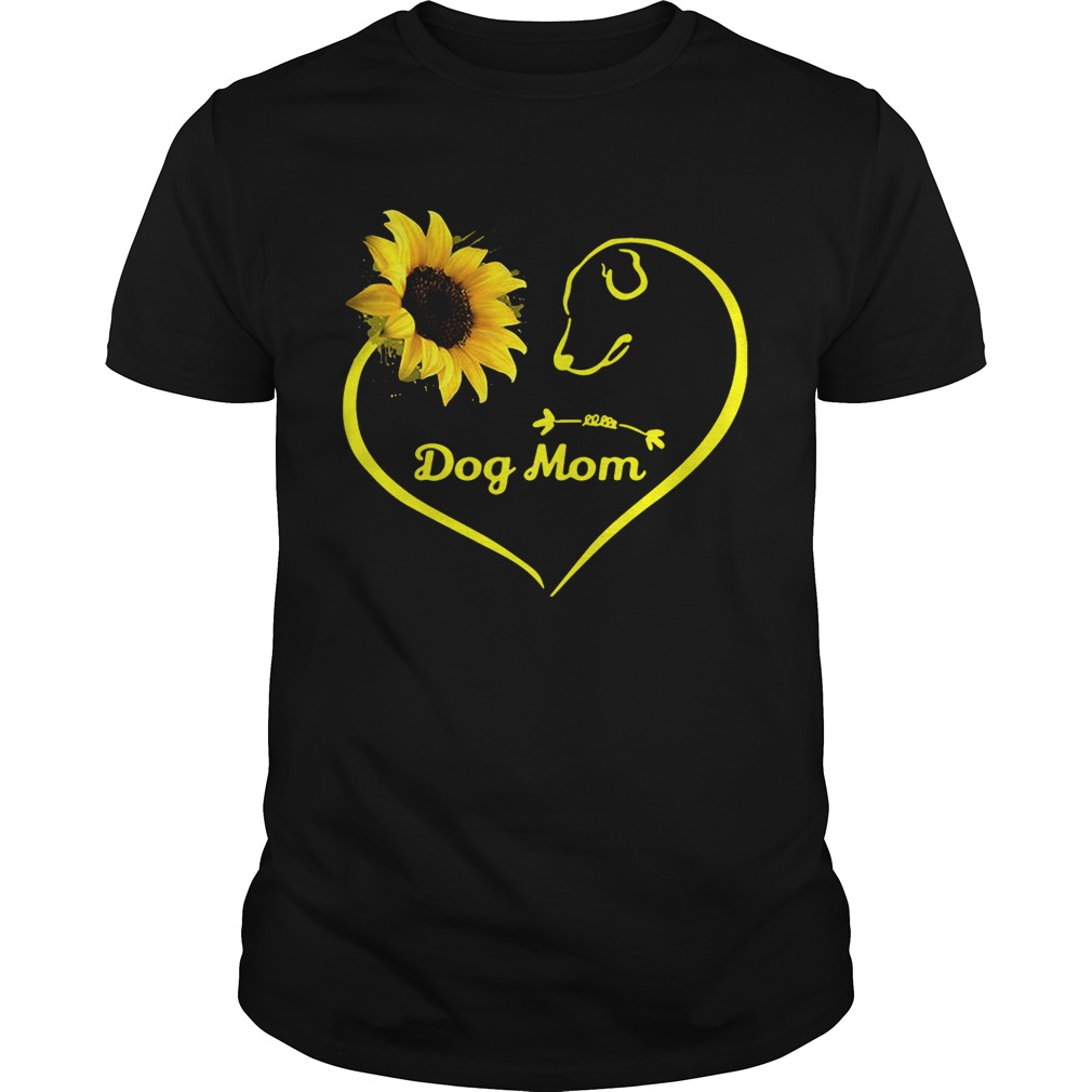 Heart shaped sunflower and dog mom shirt