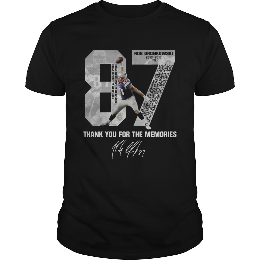 Rob Gronkowski 87 Thank you for the memories signature tshirt