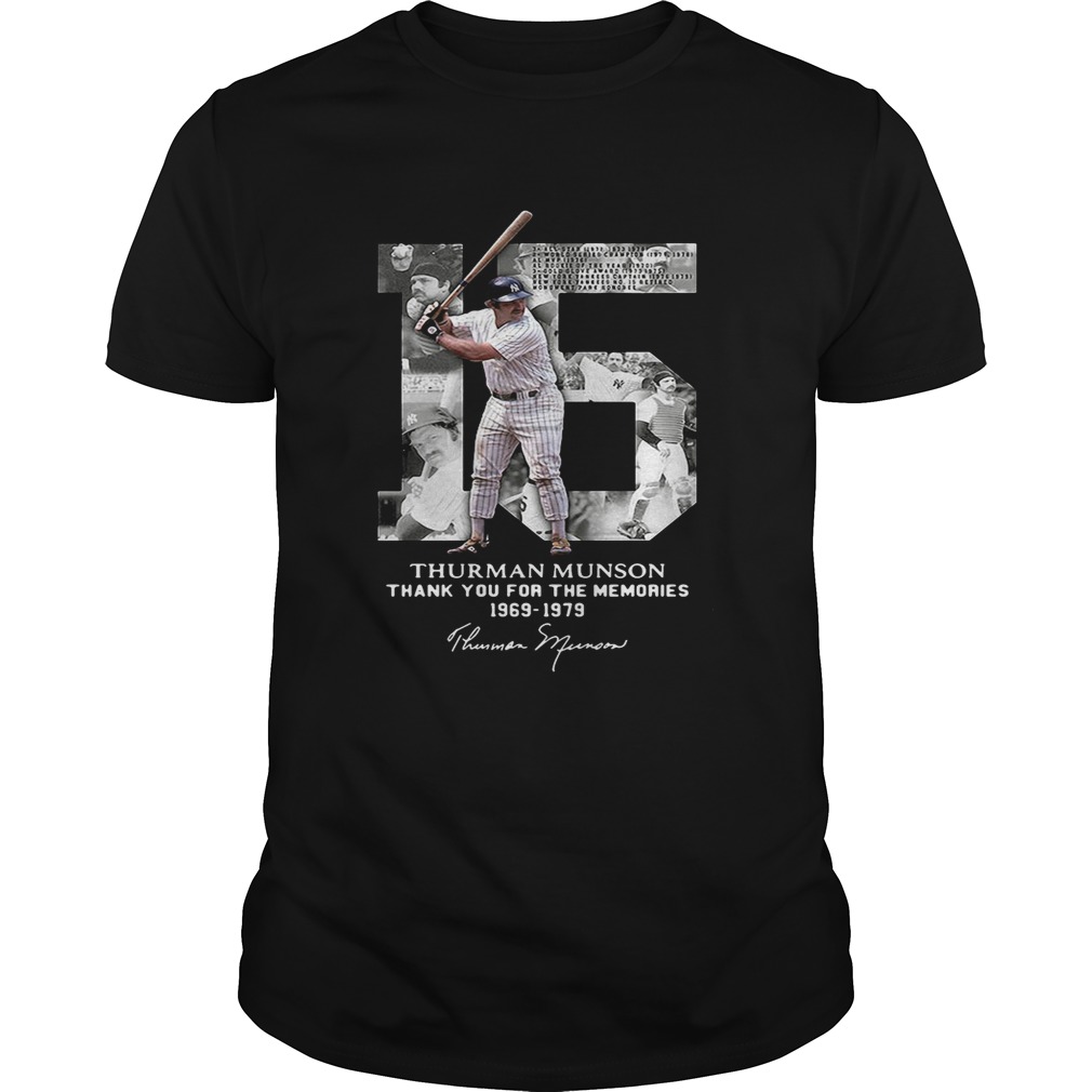 Thurman Munson thank you for the memories 1969 1979 signature shirt