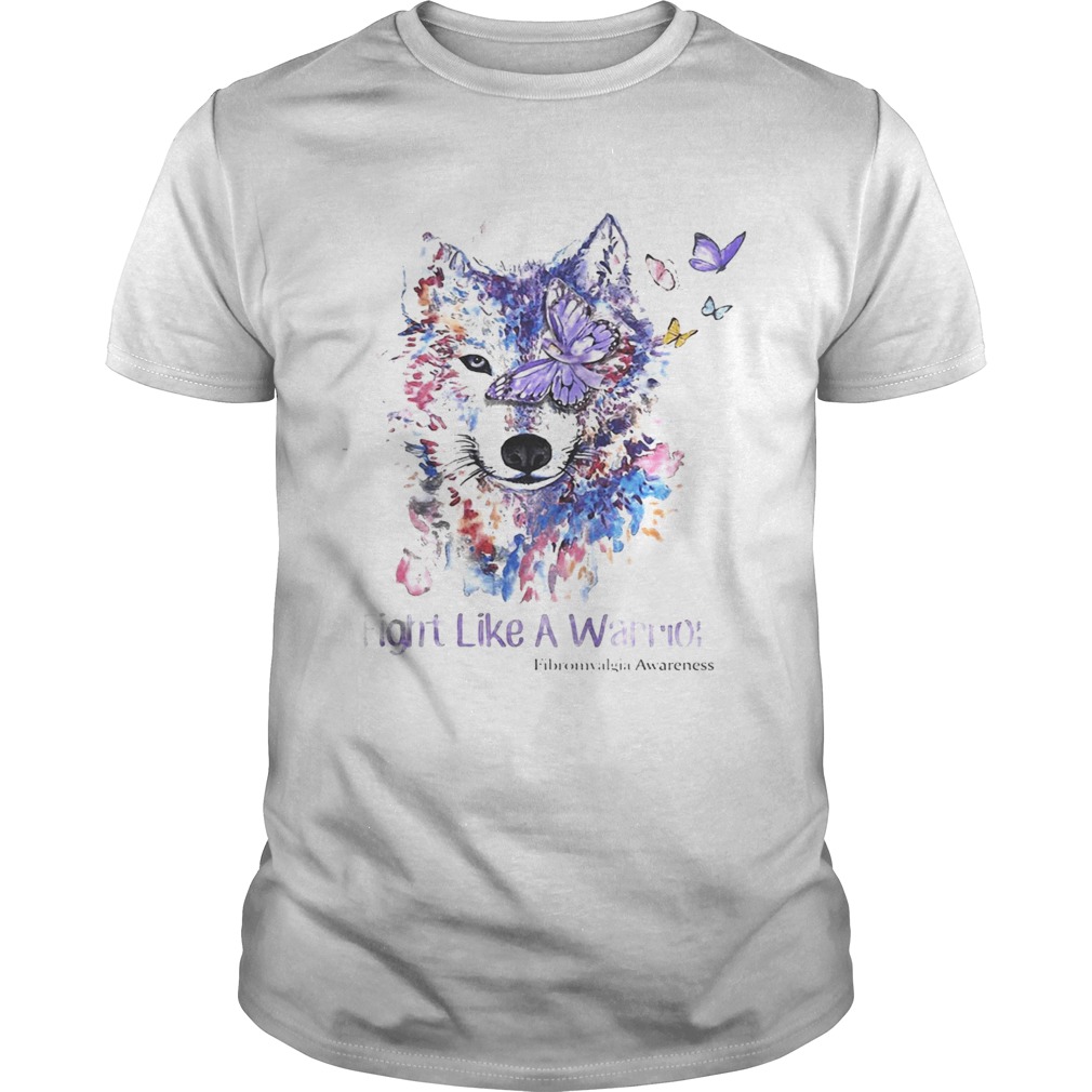 Wolf fight like a warrior fibromyalgia awareness tshirt