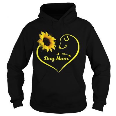 Heart shaped sunflower and dog mom hoodie