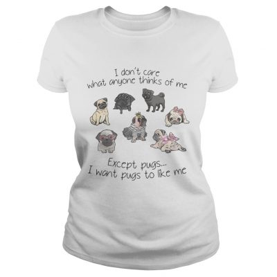 I dont care what anyone thinks of me excepts pugs I want pugs to like me ladies tee