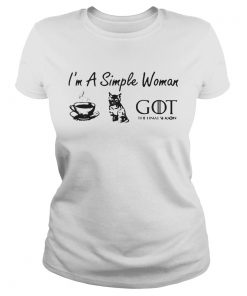 Im a simple woman love coffee cat and Game of Thrones ladies tee