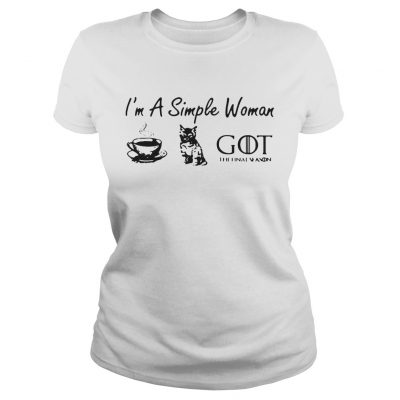 Im a simple woman love coffee cat and Game of Thrones ladies tee