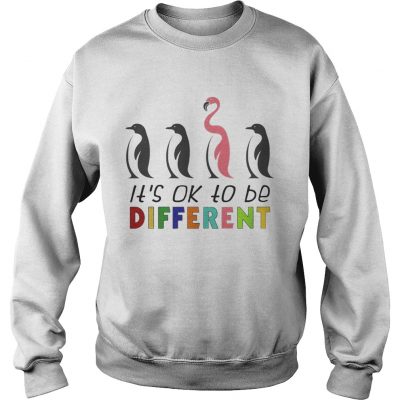 Its Ok To Be Different Autism Awareness Penguin Flamingo sweatshirt