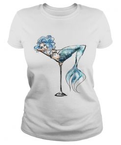 Mermaid and cocktail glass ladies tee