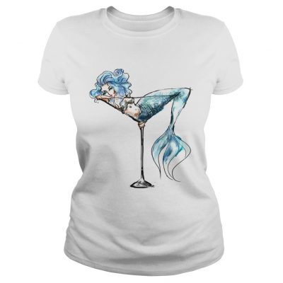 Mermaid and cocktail glass ladies tee