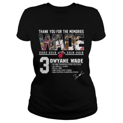 Miami Heat Dwyane Wade Thank You For The Memories ladies tee