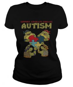 Ninja turtle support advocate educate autism ladies tee