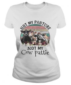 Not my pasture not my cow pattie retro ladies tee