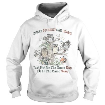 Owl every student can learn just not on the same day or in the same way hoodie