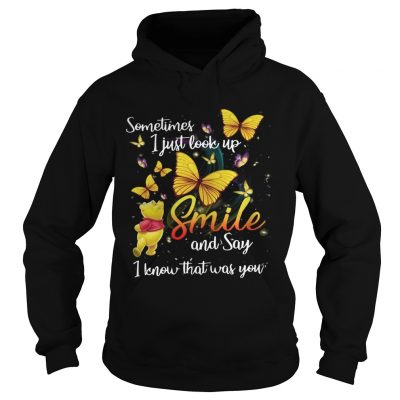 Pooh and butterfly Sometimes I just look up smile and say I know that was you hoodie