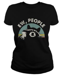 Raccoon ew people retro ladies tee