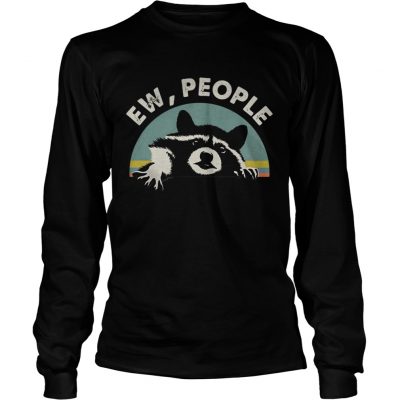 Raccoon ew people retro longsleeve tee