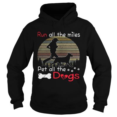 Run all the miles pet all the dogs retro hoodie