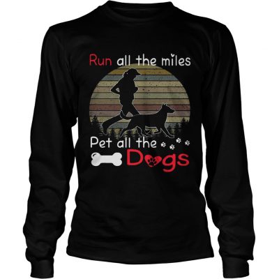 Run all the miles pet all the dogs retro longsleeve tee