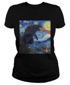 Starry Night Godzilla ladies tee