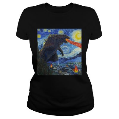 Starry Night Godzilla ladies tee