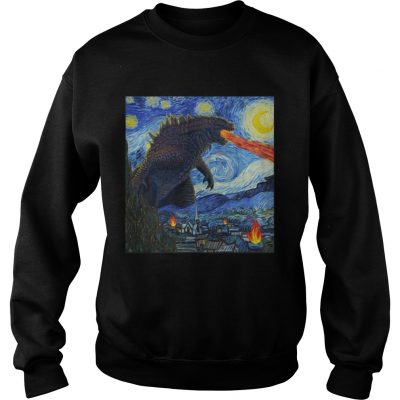 Starry Night Godzilla sweatshirt