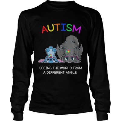 Stitch and Toothless Autism seeing the world from a different angle longsleeve tee