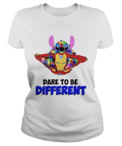 Stitch and iron dare to be different autism ladies tee