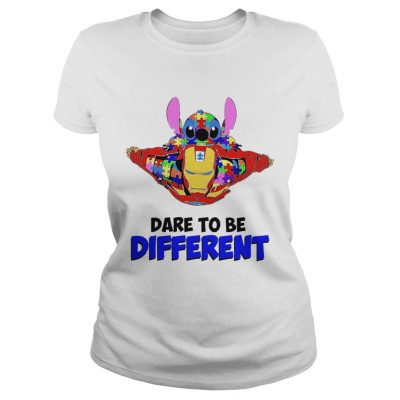 Stitch and iron dare to be different autism ladies tee