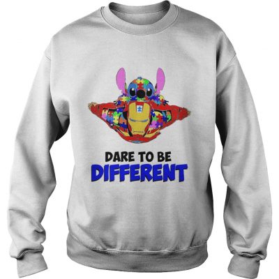 Stitch and iron dare to be different autism sweatshirt