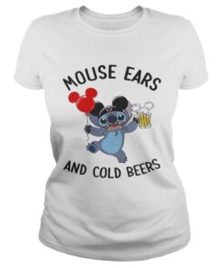 Stitch mouse ears and cold beers ladies tee