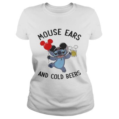 Stitch mouse ears and cold beers ladies tee