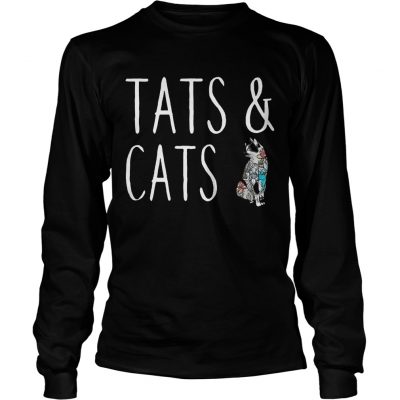 Tats and cats tattoo longsleeve tee