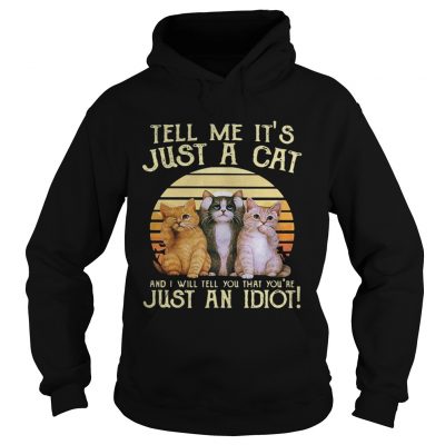 Tell me its just a cat and I will tell you that youre just an idiot retro hoodie