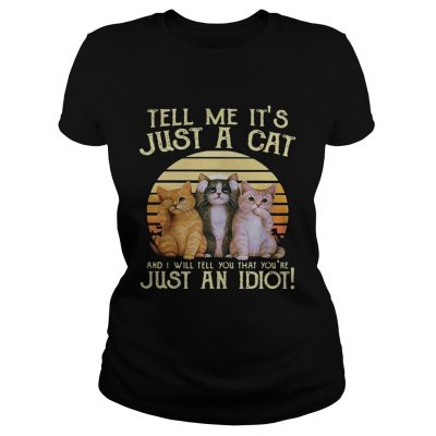 Tell me its just a cat and I will tell you that youre just an idiot retro ladies tee