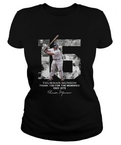 Thurman Munson thank you for the memories 1969 1979 signature ladies tee