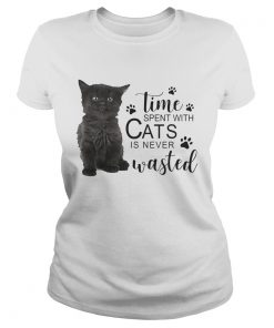 Time spent with cats is never wasted ladies tee