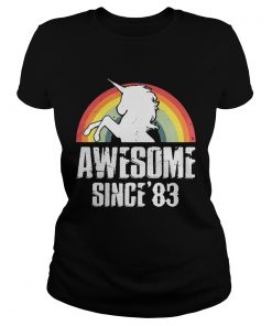 Unicorn awesome since83 retro ladies tee