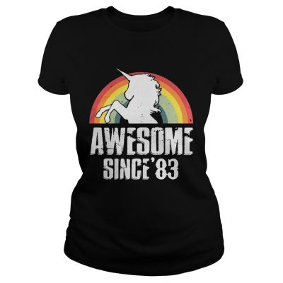 Unicorn awesome since83 retro ladies tee