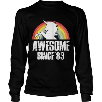 Unicorn awesome since83 retro longsleeve tee