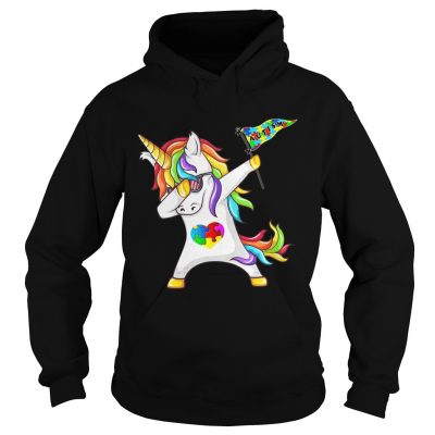 Unicorn dabbing Autism Flag hoodie