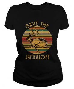 Vintage Save The Jackalope Funny Rabbit With Horn ladies tee