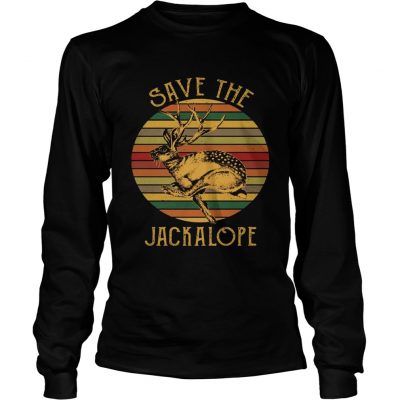 Vintage Save The Jackalope Funny Rabbit With Horn longsleeve tee