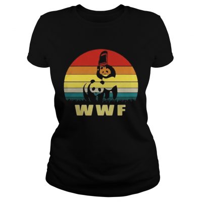 WWF Panda bear Wrestling vintage ladies tee