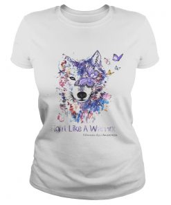 Wolf fight like a warrior fibromyalgia awareness ladies tee