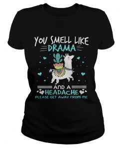 You smell like drama and a headache llama ladies tee