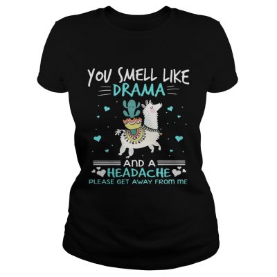 You smell like drama and a headache llama ladies tee