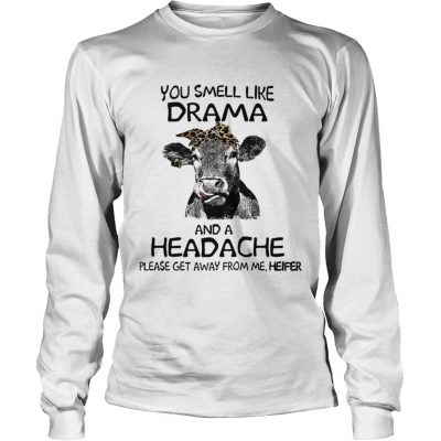 You smell like drama and a headache please get away from me heifer longsleeve tee