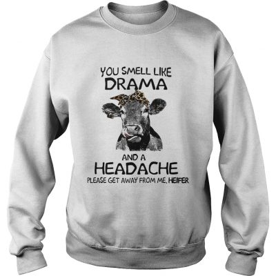 You smell like drama and a headache please get away from me heifer sweatshirt