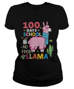 100 Days of school no probllama ladies tee