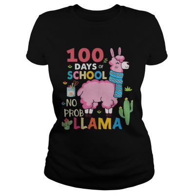 100 Days of school no probllama ladies tee