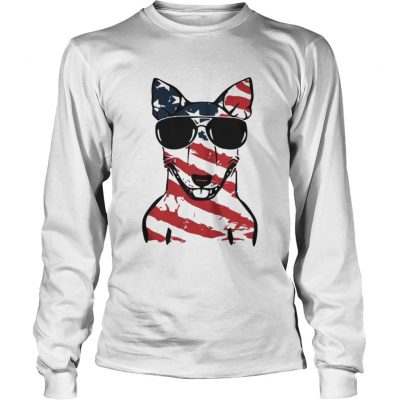 4th Of July Bull Terrier American Flag longsleeve tee