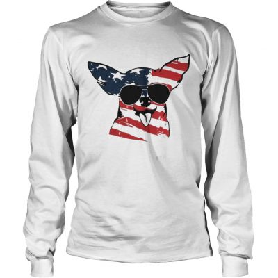 4th Of July Chihuahua American Flag longsleeve tee